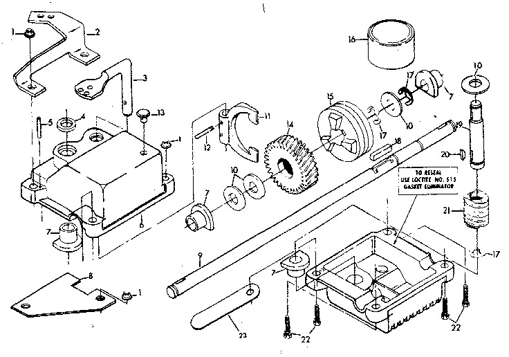 GEAR CASE ASSEMBLY PART NO. 86625