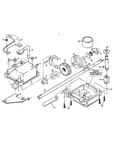 Gear case assembly part no. 86625