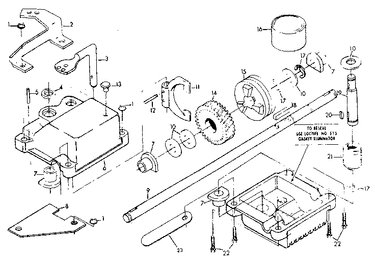 Gear case assembly no. 86625