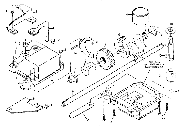 Gear case assembly no. 86625