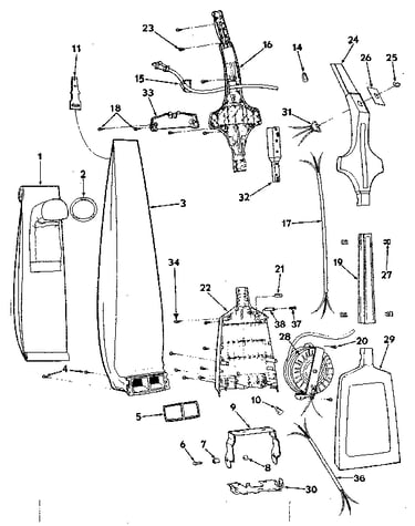 Handle and bag housing