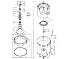 Kenmore 11082477110 agitator, basket and tub parts diagram