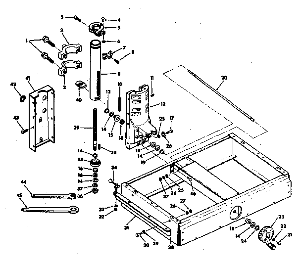 BASE AND COLUMN ASSEMBLY