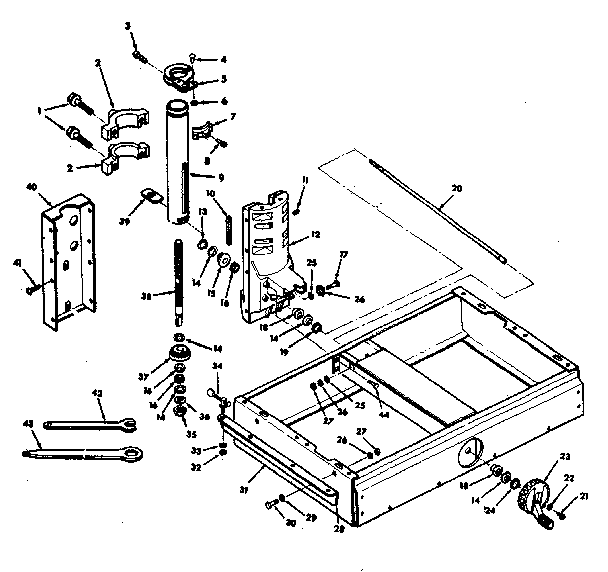 Base and column assembly