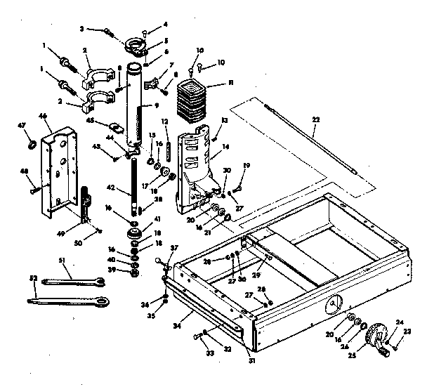 Base and column assembly