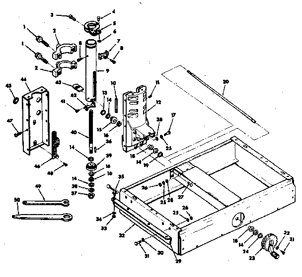 Base and column assembly