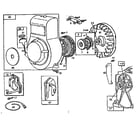 Briggs & Stratton 080202 (2305-01 - 2305-01) rewind starter and magneto diagram