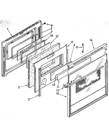 Lower electric oven door