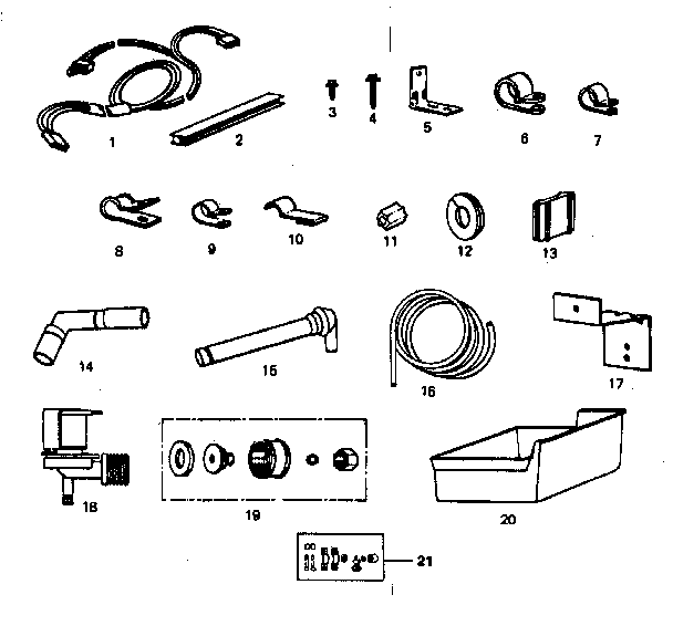 Ice maker installation parts