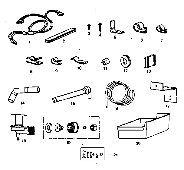 Ice maker installation parts