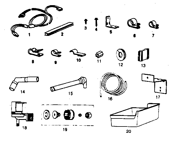 Ice maker installation parts
