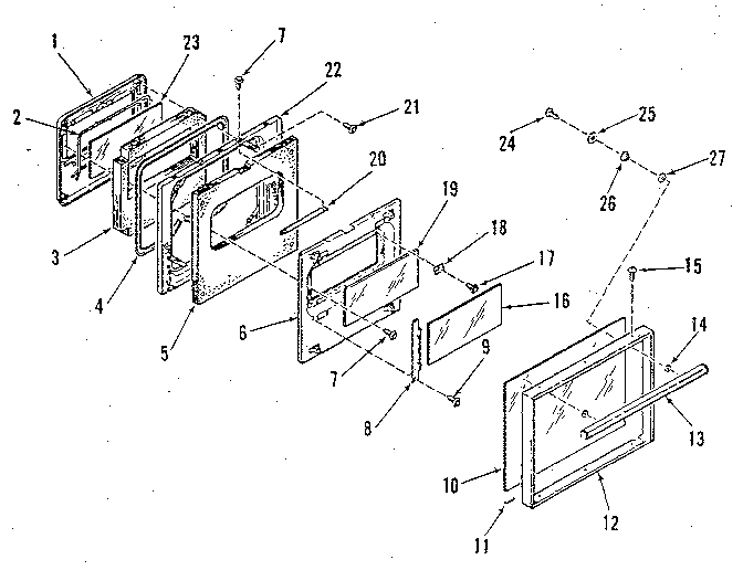 Upper oven door section