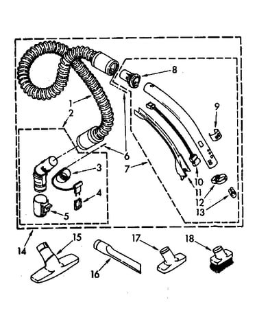 Hose and attachment parts