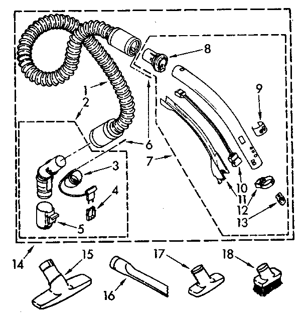 Hose and attachment parts