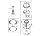 Kenmore 11081863300 agitator, basket and tub parts diagram