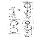 Kenmore 11081864100 agitator, basket and tub parts diagram