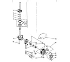 Kenmore 11081864300 brake, clutch, gearcase, motor and pump parts diagram