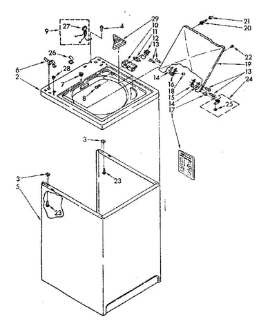 Top and cabinet parts