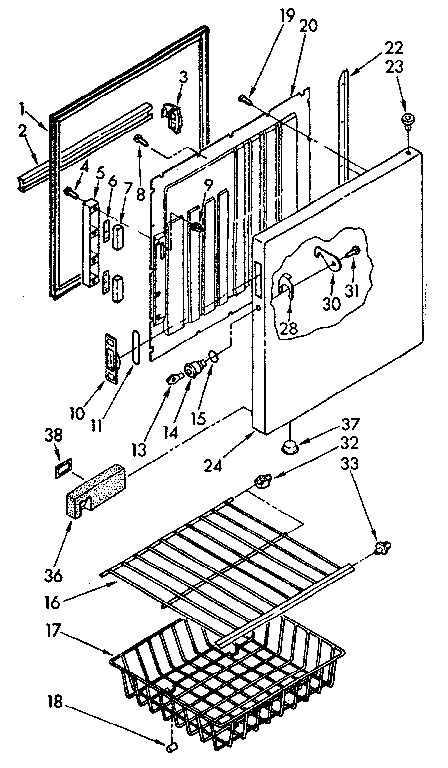 Shelf and door parts