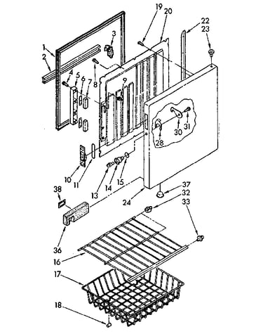 Shelf and door parts