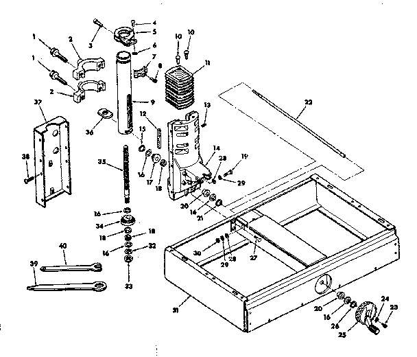 BASE AND COLUMN ASSEMBLY
