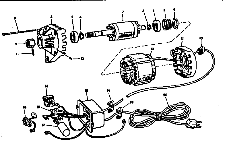 Motor and control box assembly