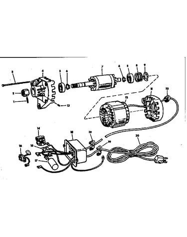 Motor and control box assembly