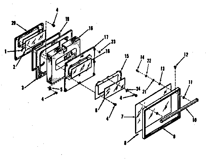 Oven door section
