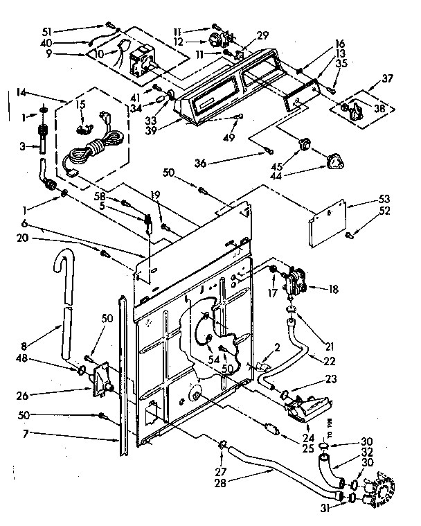 Controls and rear panel parts