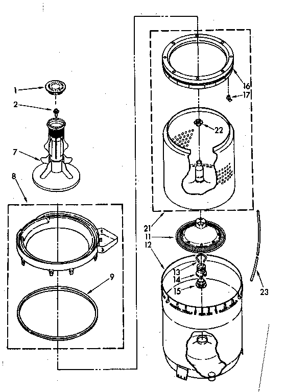 Agitator, basket and tub parts