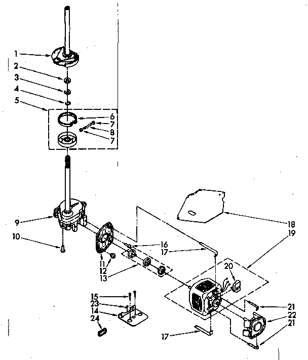 Brake, clutch, gearcase, motor and pump parts
