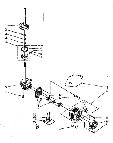 Brake, clutch, gearcase, motor and pump parts