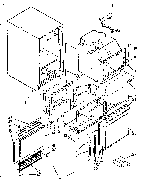 Cabinet, liner and door parts