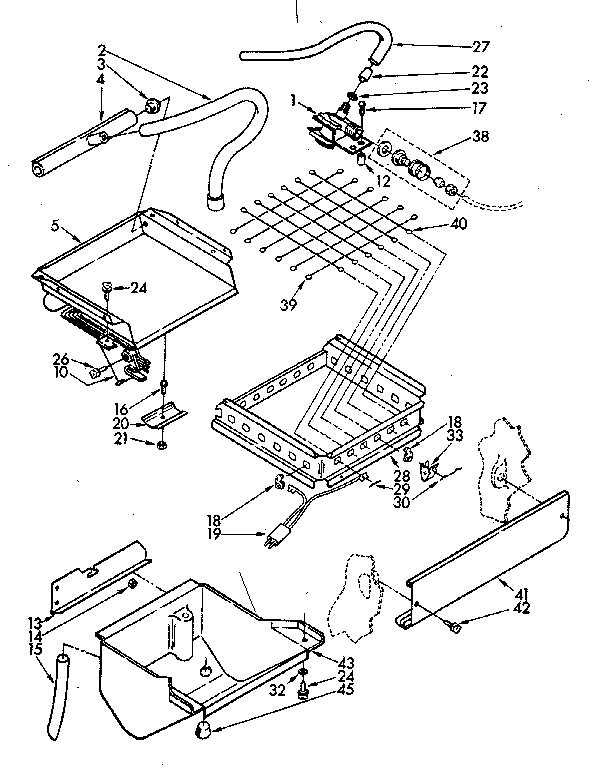 Evaporator, ice cutter grid and water parts