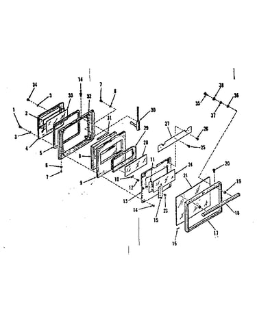 Oven door section