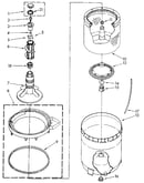 Agitator, basket and tub