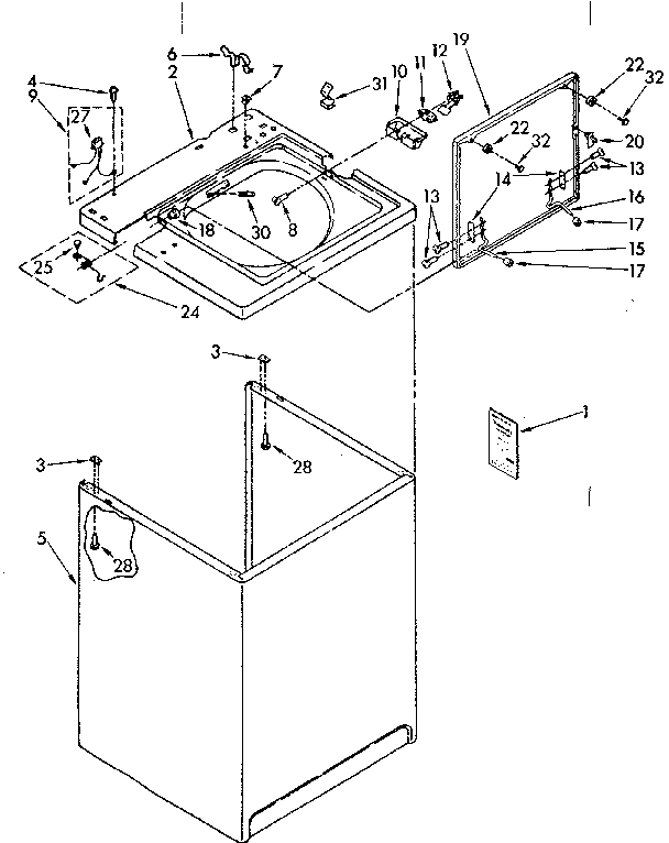 TOP AND CABINET PARTS