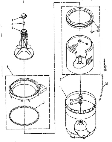 Agitator, basket and tub parts