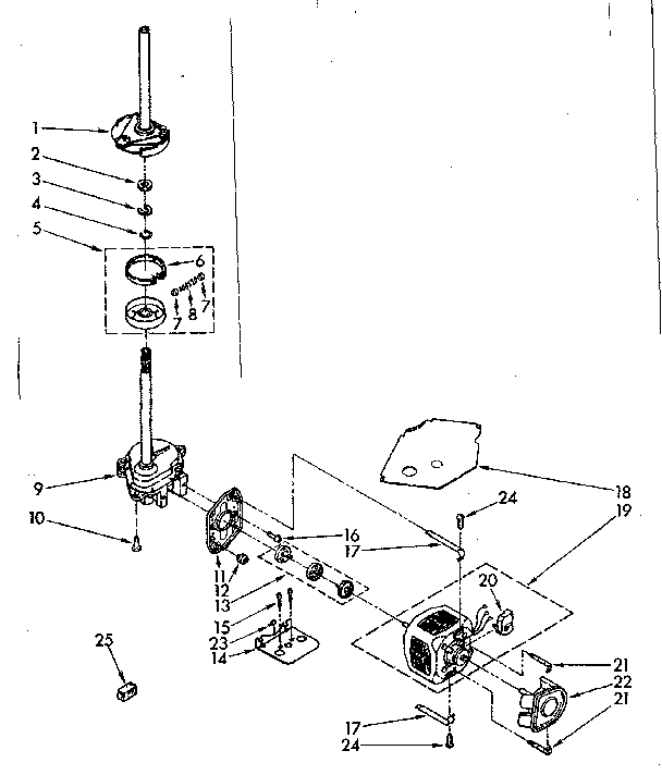 Brake, clutch, gearcase, motor and pump parts