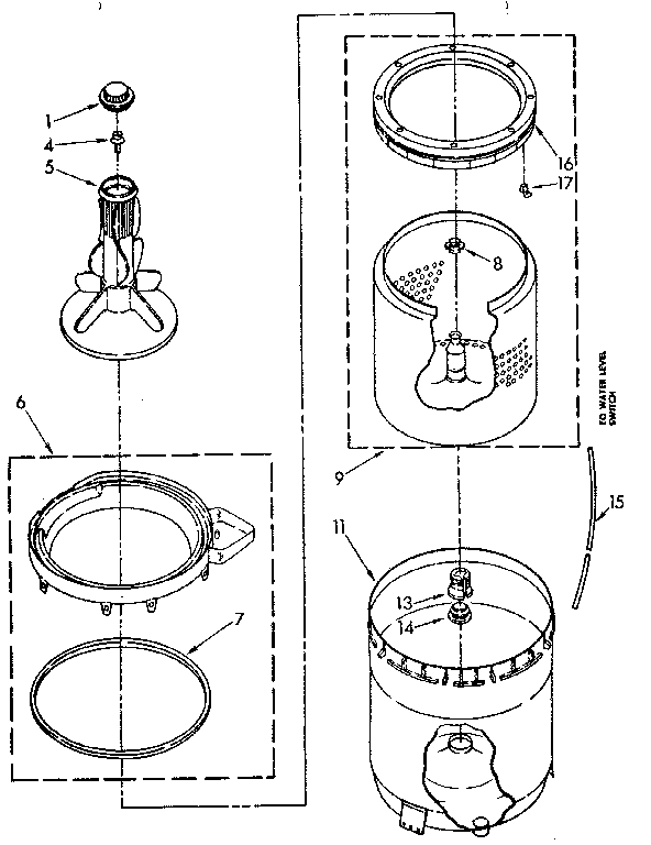 Agitator, basket and tub parts