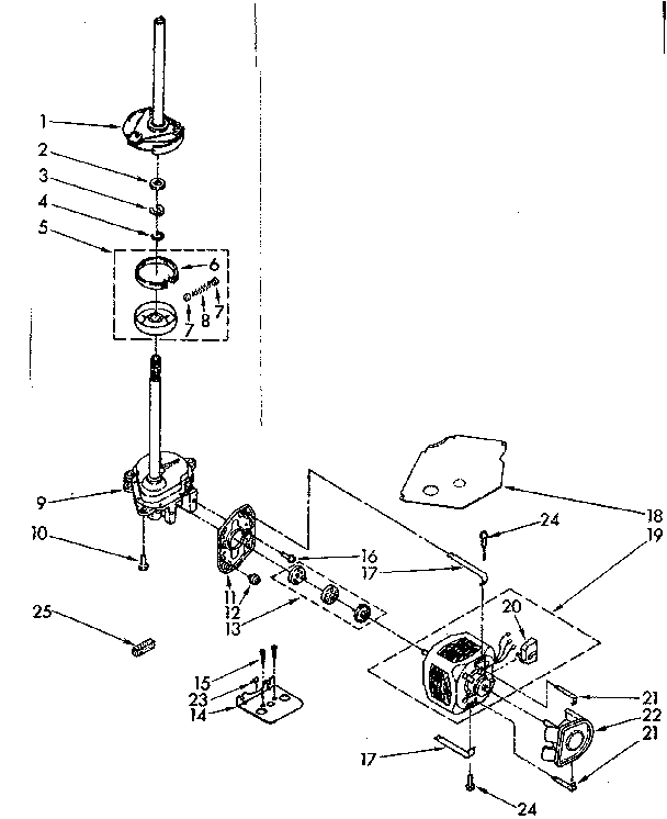 Brake, clutch, gearcase, motor and pump parts