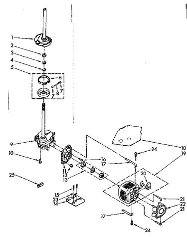 Brake, clutch, gearcase, motor and pump parts