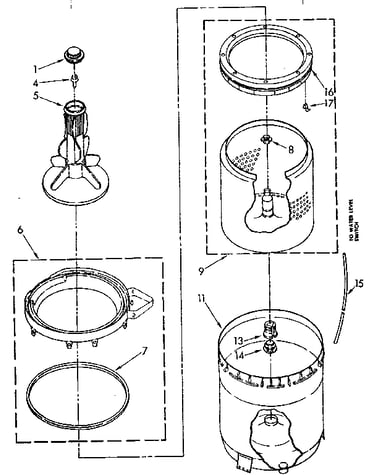 Agitator, basket and tub parts