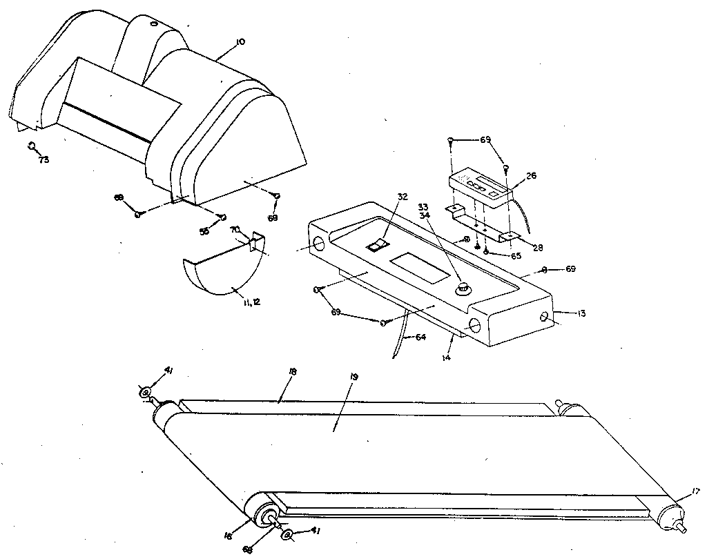 Walking belt and console assembly