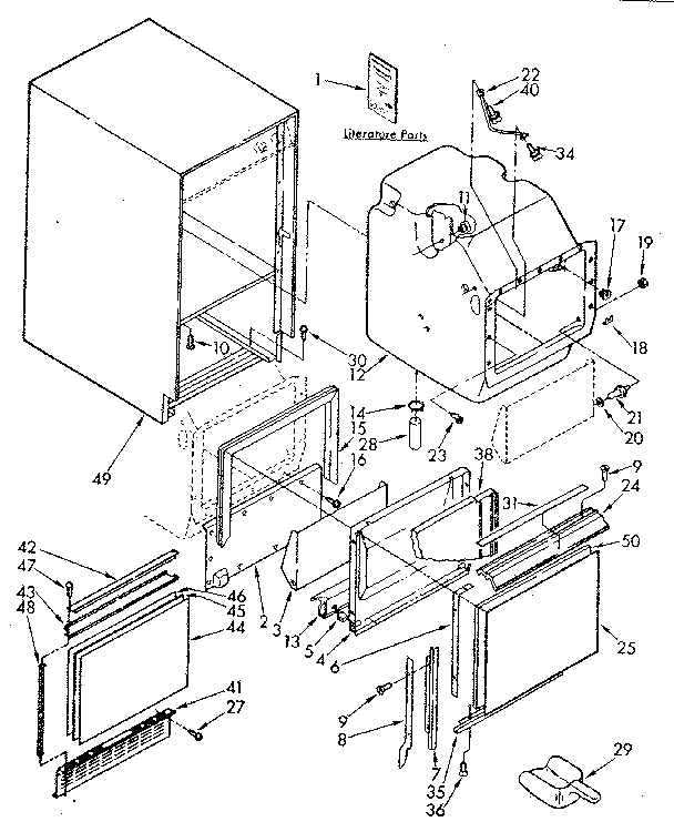 Cabinet, liner and door parts