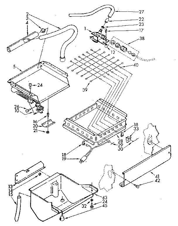 Evaporator, ice cutter grid and water parts