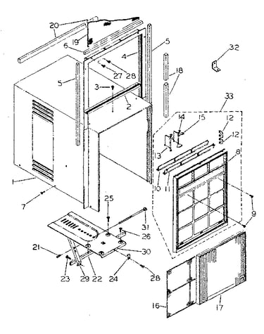 Cabinet and front panel parts
