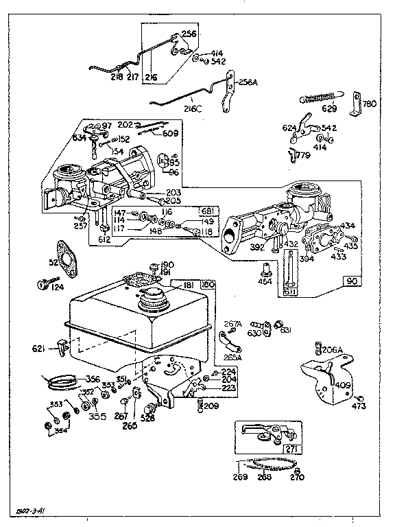 CARBURETOR AND FUEL TANK ASSEMBLY