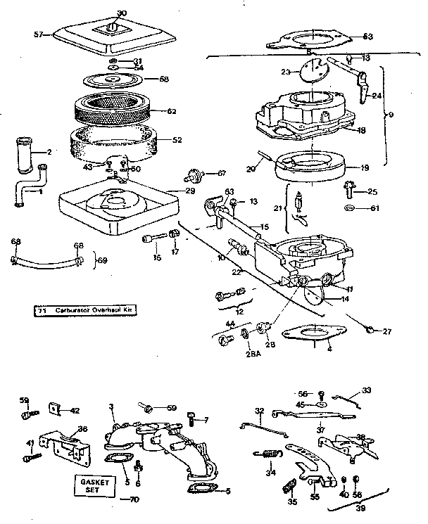Air cleaner-carburetor group