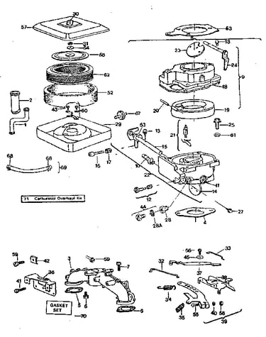 Air cleaner-carburetor group
